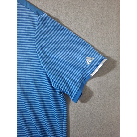 Adidas Golf Polo Shirt Men's 2XL TORREY PINES Course Logo Blue Stripe Climachill - Picture 3 of 9